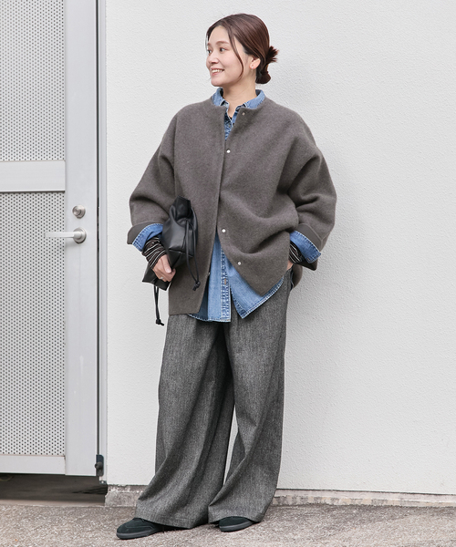 ダブルフェイスコクーンニットジャケット（カーディガン/ボレロ