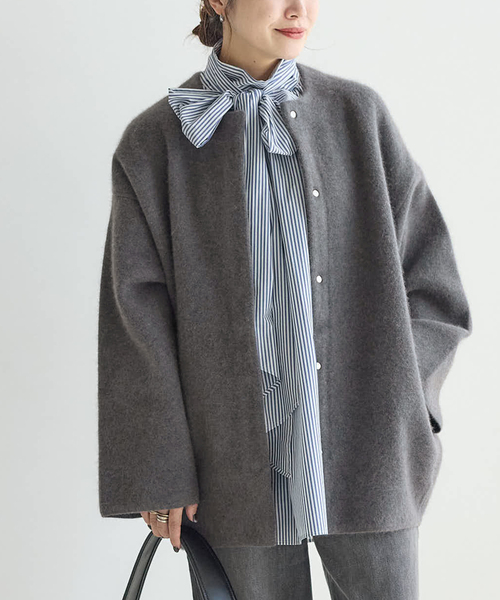 ジャーナルスタンダード　ダブルフェイスコクーンカーディガン　ニットジャケット ダブルフェイスコクーンニットジャケット（カーディガン）｜JOURNAL