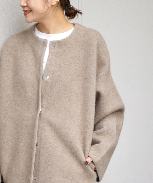 ダブルフェイスコクーンニットジャケット（カーディガン/ボレロ