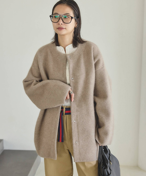 ダブルフェイスコクーンニットジャケット（カーディガン/ボレロ