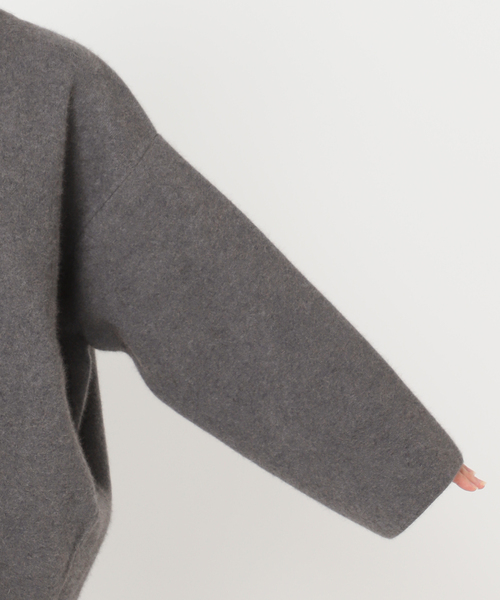 JOURNAL STANDARD（ジャーナルスタンダード）の「ダブルフェイスコクーンニットジャケット（カーディガン/ボレロ・レディース・ベージュ/チャコールグレー・FREE）」の22枚目の写真