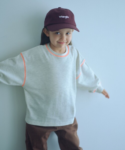 green label relaxing（グリーンレーベルリラクシング）の「ハニカム 配色 プルオーバー / キッズ  100cm-160cm（Tシャツ/カットソー・キッズ・イエロー/ライトブルー/ブラック/オフホワイト・130cm/100cm/110cm/120cm/160cm/150cm/140cm）」の2枚目の写真