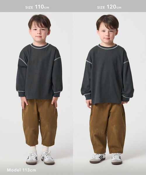 green label relaxing（グリーンレーベルリラクシング）の「ハニカム 配色 プルオーバー / キッズ  100cm-160cm（Tシャツ/カットソー・キッズ・イエロー/ライトブルー/ブラック/オフホワイト・130cm/100cm/110cm/120cm/160cm/150cm/140cm）」の10枚目の写真