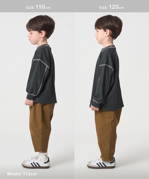 green label relaxing（グリーンレーベルリラクシング）の「ハニカム 配色 プルオーバー / キッズ  100cm-160cm（Tシャツ/カットソー・キッズ・イエロー/ライトブルー/ブラック/オフホワイト・130cm/100cm/110cm/120cm/160cm/150cm/140cm）」の11枚目の写真