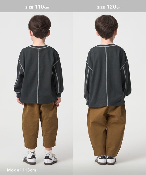 green label relaxing（グリーンレーベルリラクシング）の「ハニカム 配色 プルオーバー / キッズ  100cm-160cm（Tシャツ/カットソー・キッズ・イエロー/ライトブルー/ブラック/オフホワイト・130cm/100cm/110cm/120cm/160cm/150cm/140cm）」の12枚目の写真