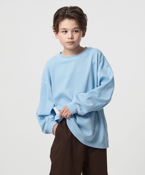 green label relaxing（グリーンレーベルリラクシング）の「ハニカム 配色 プルオーバー / キッズ  100cm-160cm（Tシャツ/カットソー・キッズ・イエロー/ライトブルー/ブラック/オフホワイト・130cm/100cm/110cm/120cm/160cm/150cm/140cm）」の13枚目の写真