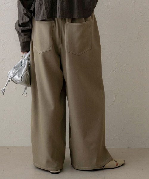 NOAHL(ノアル)の「【NOAHL】ステッチワイドイージーパンツ(その他パンツ・レディース・カーキ系/ブラウン・M/S)」の10枚目の写真