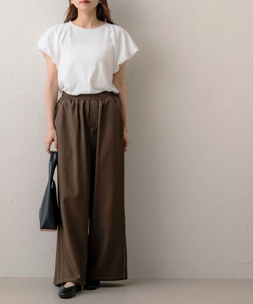 NOAHL(ノアル)の「【NOAHL】ステッチワイドイージーパンツ(その他パンツ・レディース・カーキ系/ブラウン・M/S)」の18枚目の写真