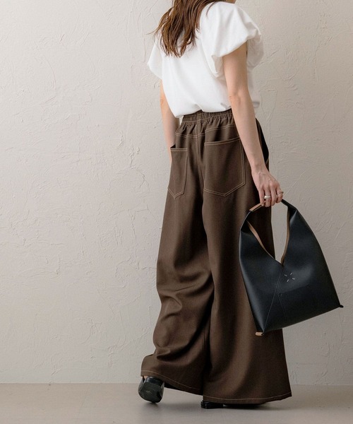 NOAHL(ノアル)の「【NOAHL】ステッチワイドイージーパンツ(その他パンツ・レディース・カーキ系/ブラウン・M/S)」の19枚目の写真