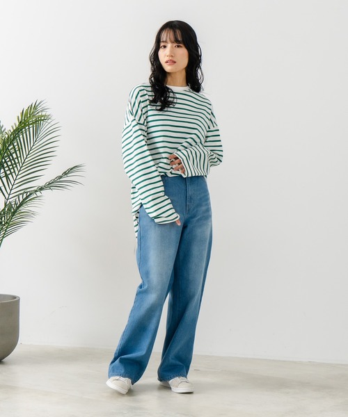 fort point(フォーポイント)の「【C-FORT POINT/フォートポイント】デニムワイドパンツ(デニムパンツ・レディース・スカイブルー/ブラック/ネイビー/ケミカルウォッシュ・MEDIUM/LARGE)」の5枚目の写真
