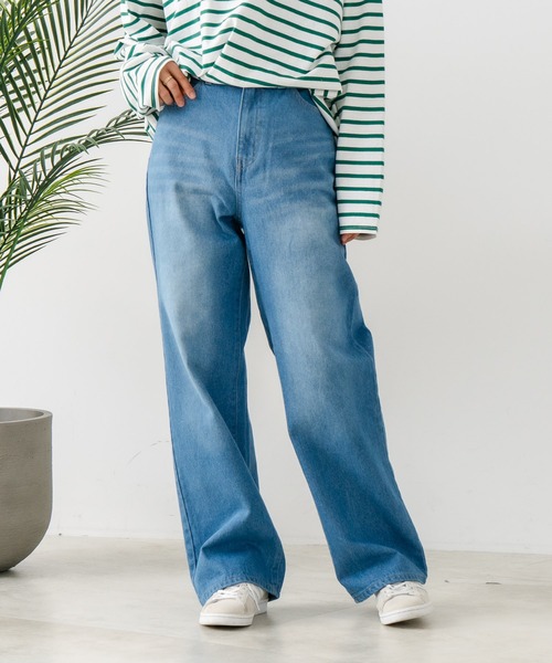 fort point(フォーポイント)の「【C-FORT POINT/フォートポイント】デニムワイドパンツ(デニムパンツ・レディース・スカイブルー/ブラック/ネイビー/ケミカルウォッシュ・MEDIUM/LARGE)」の6枚目の写真