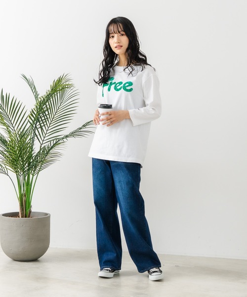 fort point(フォーポイント)の「【C-FORT POINT/フォートポイント】デニムワイドパンツ(デニムパンツ・レディース・スカイブルー/ブラック/ネイビー/ケミカルウォッシュ・MEDIUM/LARGE)」の10枚目の写真