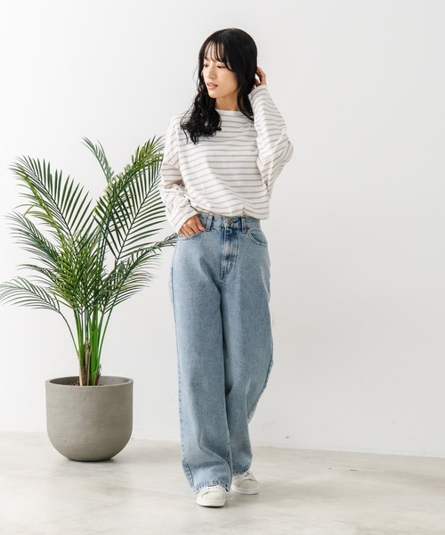 fort point(フォーポイント)の「【C-FORT POINT/フォートポイント】デニムワイドパンツ(デニムパンツ・レディース・スカイブルー/ブラック/ネイビー/ケミカルウォッシュ・MEDIUM/LARGE)」の15枚目の写真