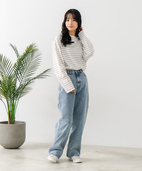 fort point(フォーポイント)の「【C-FORT POINT/フォートポイント】デニムワイドパンツ(デニムパンツ・レディース・スカイブルー/ブラック/ネイビー/ケミカルウォッシュ・MEDIUM/LARGE)」の16枚目の写真