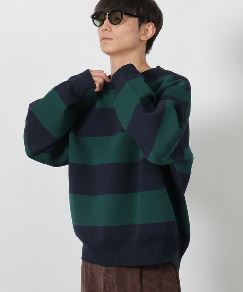 LAKOLE（ラコレ）の「ボーダーニットプルオーバー / 592147（ニット/セーター・メンズ・グリーン/ブラウン/ブラック・LARGE/MEDIUM）」の3枚目の写真