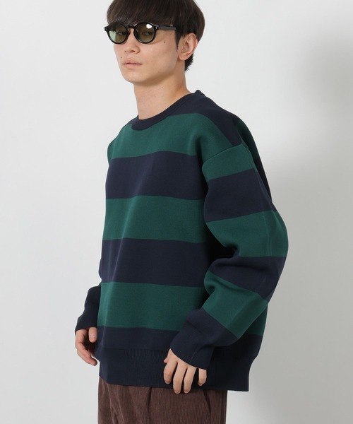 LAKOLE（ラコレ）の「ボーダーニットプルオーバー / 592147（ニット/セーター・メンズ・グリーン/ブラウン/ブラック・LARGE/MEDIUM）」の9枚目の写真