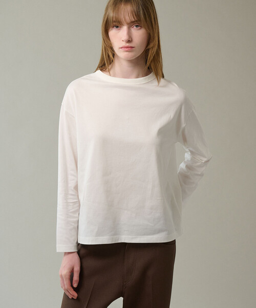 handvaerk（ハンドバーク）の「handvaerk | 60/2 ボトルネック長袖Tシャツ WOMEN（Tシャツ/カットソー・レディース・ホワイト/ダークグレー/オートミール/グレー系その他2/グレー系その他/ブラック/ピンク系その他・S）」の14枚目の写真