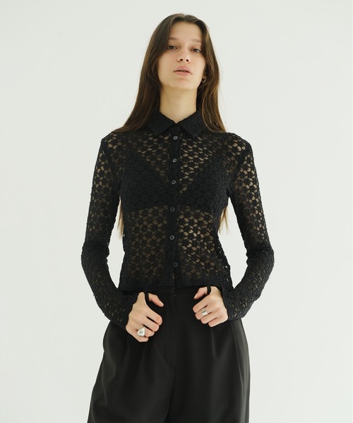 CLANE（クラネ）の「3D FLOWER LACE SHIRT（シャツ/ブラウス・レディース・その他/ブラック・1/2）」の18枚目の写真