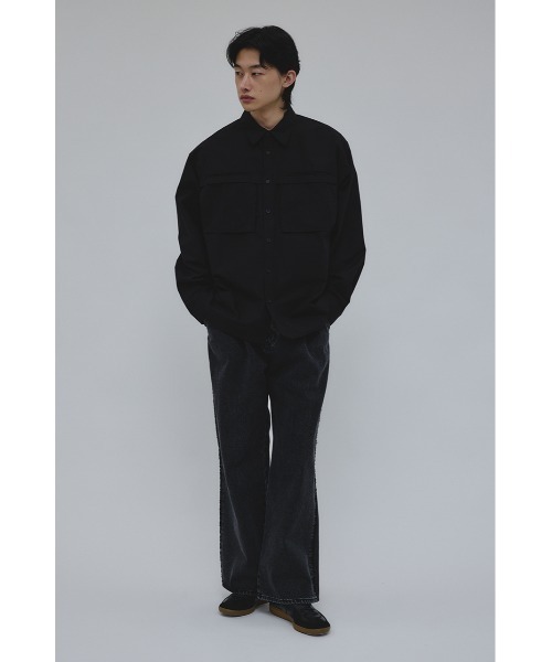 STYLEMIXER(スタイルミキサー)の「フラップポケットシャツ(シャツ/ブラウス・メンズ・ブラウン/ブラック/ライトベージュ・MEDIUM/LARGE)」の4枚目の写真