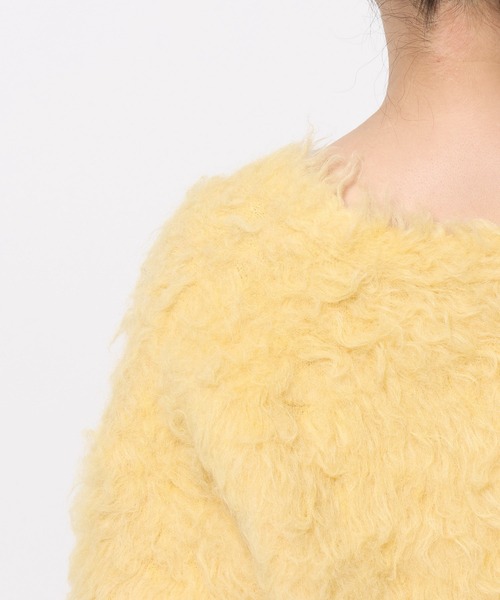 mysty woman（ミスティウーマン）の「カラーシャギーカーディガン　581532（カーディガン/ボレロ・レディース・グレー/アイボリー/イエロー・FREE）」の10枚目の写真