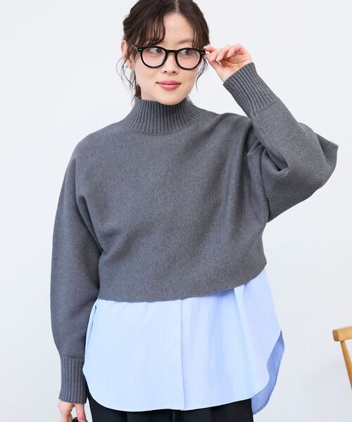 le.coeur blanc（ルクールブラン）の「レギュラーカラーオーバーシャツ（シャツ/ブラウス・レディース・ブルー系その他2/ピンク/ブルー・38）」の9枚目の写真