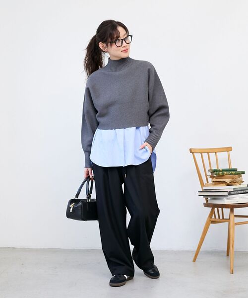 le.coeur blanc（ルクールブラン）の「レギュラーカラーオーバーシャツ（シャツ/ブラウス・レディース・ブルー系その他2/ピンク/ブルー・38）」の12枚目の写真