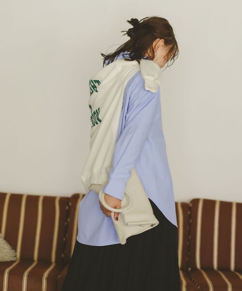 le.coeur blanc（ルクールブラン）の「レギュラーカラーオーバーシャツ（シャツ/ブラウス・レディース・ブルー系その他2/ピンク/ブルー・38）」の19枚目の写真