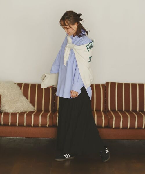 le.coeur blanc（ルクールブラン）の「レギュラーカラーオーバーシャツ（シャツ/ブラウス・レディース・ブルー系その他2/ピンク/ブルー・38）」の21枚目の写真