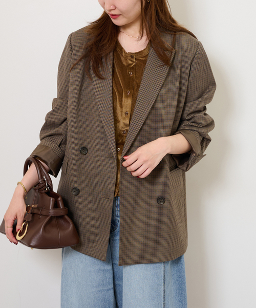 ダブルフロントチェックジャケット（テーラードジャケット）｜JOURNAL