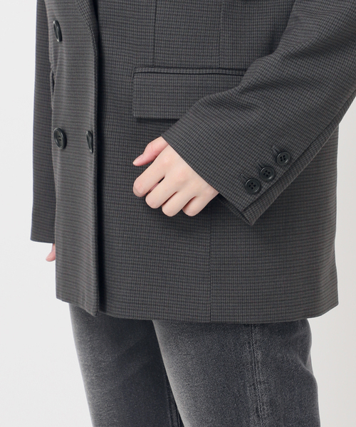 JOURNAL STANDARD チェック柄 ダブルブレストジャケット　ブラック JOURNAL STANDARD チェック柄 ダブルブレストジャケット ブラック