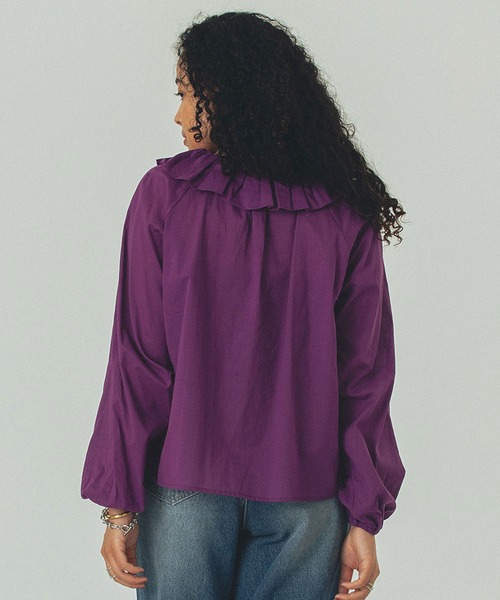 ROSE BUD(ローズバッド)の「FRILL COLLAR BLOUSE(シャツ/ブラウス・レディース・ホワイト/ブラック/パープル・ONE SIZE)」の13枚目の写真