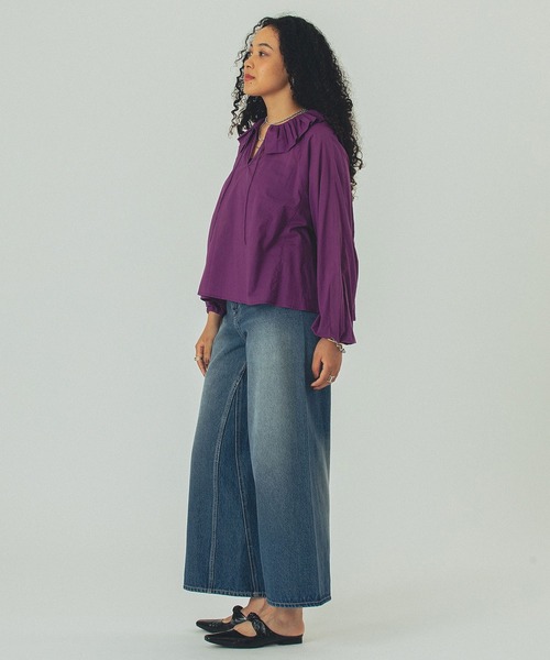 ROSE BUD(ローズバッド)の「FRILL COLLAR BLOUSE(シャツ/ブラウス・レディース・ホワイト/ブラック/パープル・ONE SIZE)」の17枚目の写真