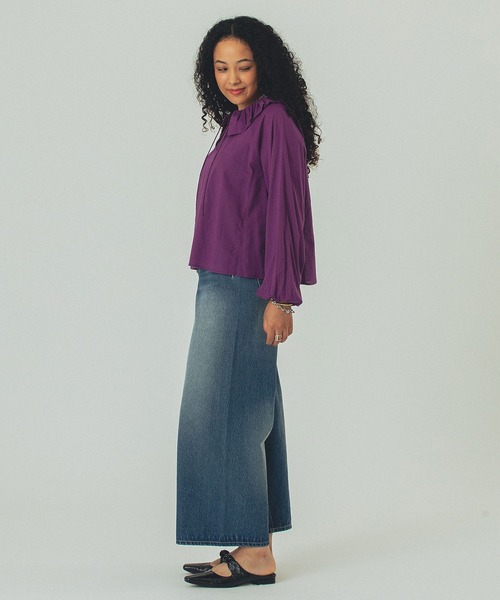 ROSE BUD(ローズバッド)の「FRILL COLLAR BLOUSE(シャツ/ブラウス・レディース・ホワイト/ブラック/パープル・ONE SIZE)」の18枚目の写真