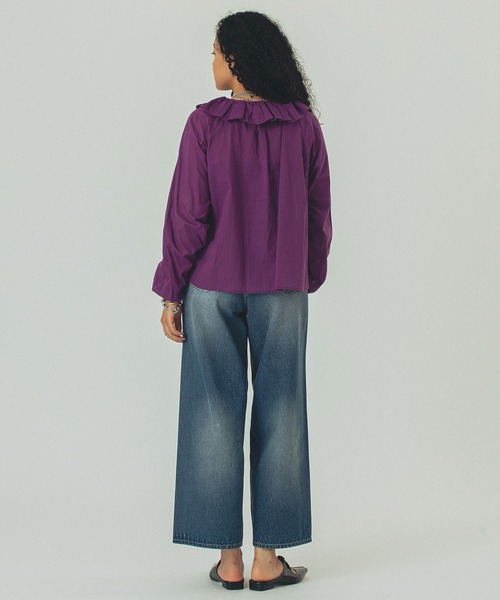 ROSE BUD(ローズバッド)の「FRILL COLLAR BLOUSE(シャツ/ブラウス・レディース・ホワイト/ブラック/パープル・ONE SIZE)」の19枚目の写真