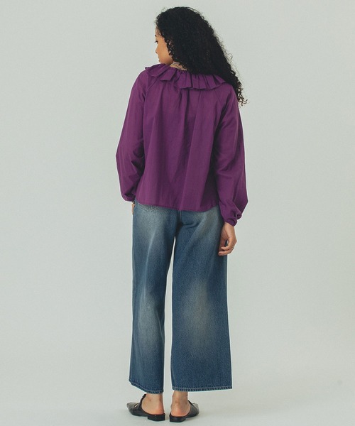 ROSE BUD(ローズバッド)の「FRILL COLLAR BLOUSE(シャツ/ブラウス・レディース・ホワイト/ブラック/パープル・ONE SIZE)」の20枚目の写真