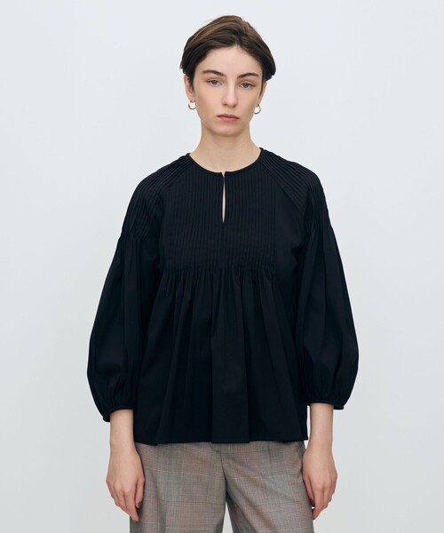 セール】ハイパワーストレッチブロード ピンタックブラウス（シャツ