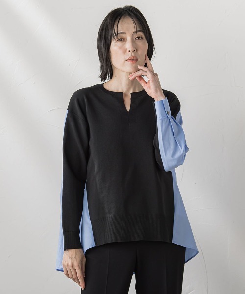 la.f…(ラエフ)の「バックギャザー切り替えニット≪手洗い可能≫(ニット/セーター・レディース・ライトブルー/ブルー系その他・9号)」の17枚目の写真