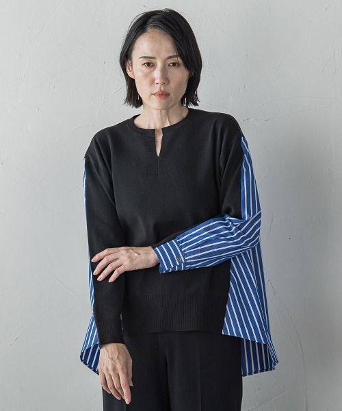 la.f…(ラエフ)の「バックギャザー切り替えニット≪手洗い可能≫(ニット/セーター・レディース・ライトブルー/ブルー系その他・9号)」の15枚目の写真