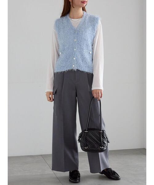 Te chichi（テチチ）の「シルケット天竺ロングスリーブTee（Tシャツ/カットソー・レディース・グレー/ブルー/オフホワイト/ブラック・F）」の20枚目の写真