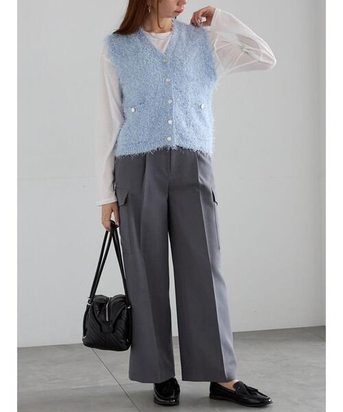 Te chichi（テチチ）の「シルケット天竺ロングスリーブTee（Tシャツ/カットソー・レディース・グレー/ブルー/オフホワイト/ブラック・F）」の22枚目の写真