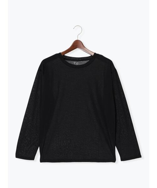 Te chichi（テチチ）の「シルケット天竺ロングスリーブTee（Tシャツ/カットソー・レディース・グレー/ブルー/オフホワイト/ブラック・F）」の10枚目の写真