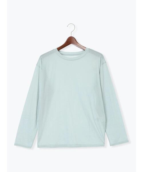 Te chichi（テチチ）の「シルケット天竺ロングスリーブTee（Tシャツ/カットソー・レディース・グレー/ブルー/オフホワイト/ブラック・F）」の9枚目の写真