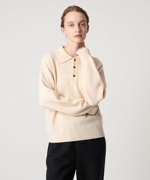 Steven Alan＞ウール カシミヤ ポロニット（ニット/セーター）｜Steven