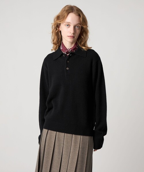 Steven Alan＞ウール カシミヤ ポロニット（ニット/セーター）｜Steven