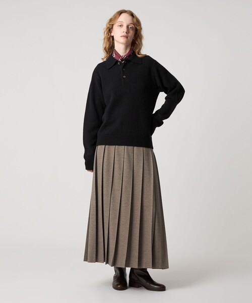 Steven Alan（スティーブンアラン）の「＜Steven Alan＞ウール カシミヤ ポロニット（ニット/セーター・レディース・ブラック/オフホワイト/ベージュ/コバルトブルー・FREE）」の7枚目の写真