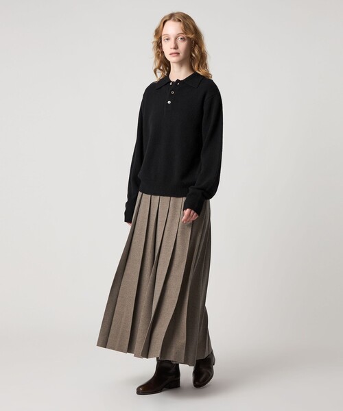 Steven Alan（スティーブンアラン）の「＜Steven Alan＞ウール カシミヤ ポロニット（ニット/セーター・レディース・ブラック/オフホワイト/ベージュ/コバルトブルー・FREE）」の9枚目の写真