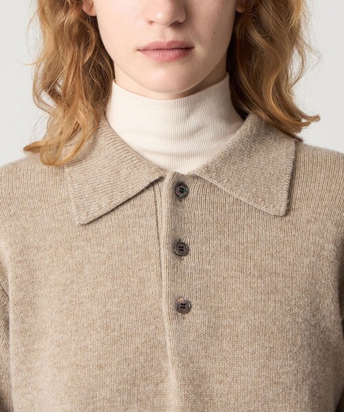 Steven Alan（スティーブンアラン）の「＜Steven Alan＞ウール カシミヤ ポロニット（ニット/セーター・レディース・ブラック/オフホワイト/ベージュ/コバルトブルー・FREE）」の15枚目の写真