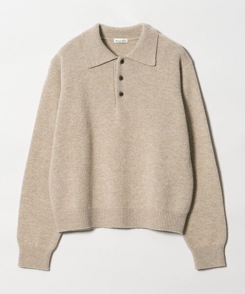 【美品】Steven Alan/ ポロニット/ ベージュ/ M Steven Alan＞ウール カシミヤ ポロニット（ニット/セーター）｜Steven