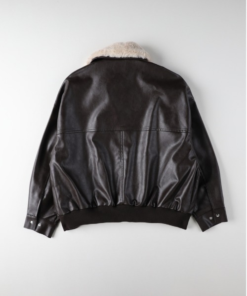 Right-on(ライトオン)の「【HONEYSUCKLE ROSE】フライトジャケット(レザー 洗練シルエット カジュアル フォーマル)(ブルゾン・レディース・ブラック/ブラウン・M/L)」の9枚目の写真
