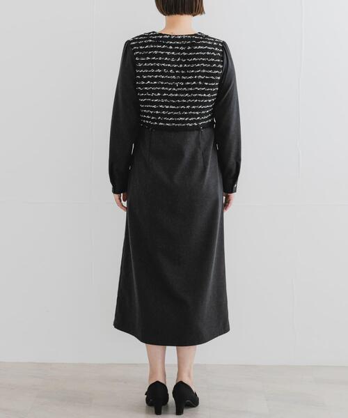 F by ROSSO(エフバイロッソ)の「F by ROSSO ツイードドッキングワンピース(ワンピース・レディース・ブラック系その他/ブラック・36/38)」の9枚目の写真